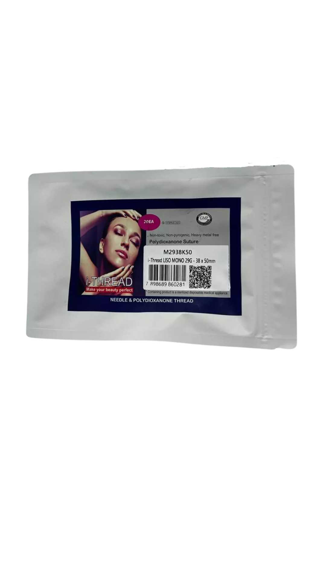 FIO DE PDO I-THREAD LISO MONO 29G 38x50mm - Blister com 20 fios