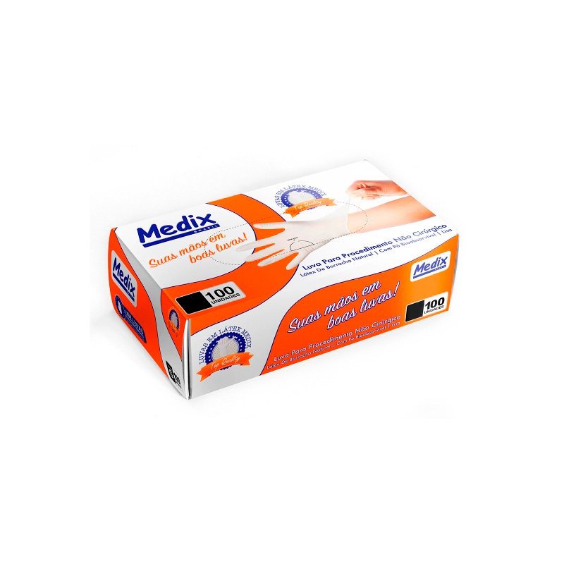 LUVAS DE LÁTEX COM PÓ BRANCA TAMANHO M