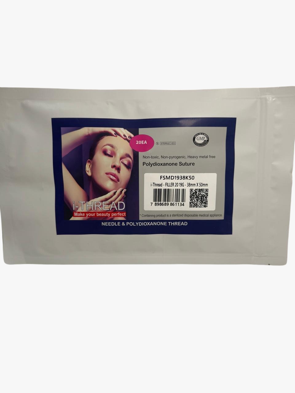 FIO PDO I-THREAD FILLER 19G 38MMx50MM - BLISTER C/4 CANULAS (20 FIOS EM CADA CANULA)