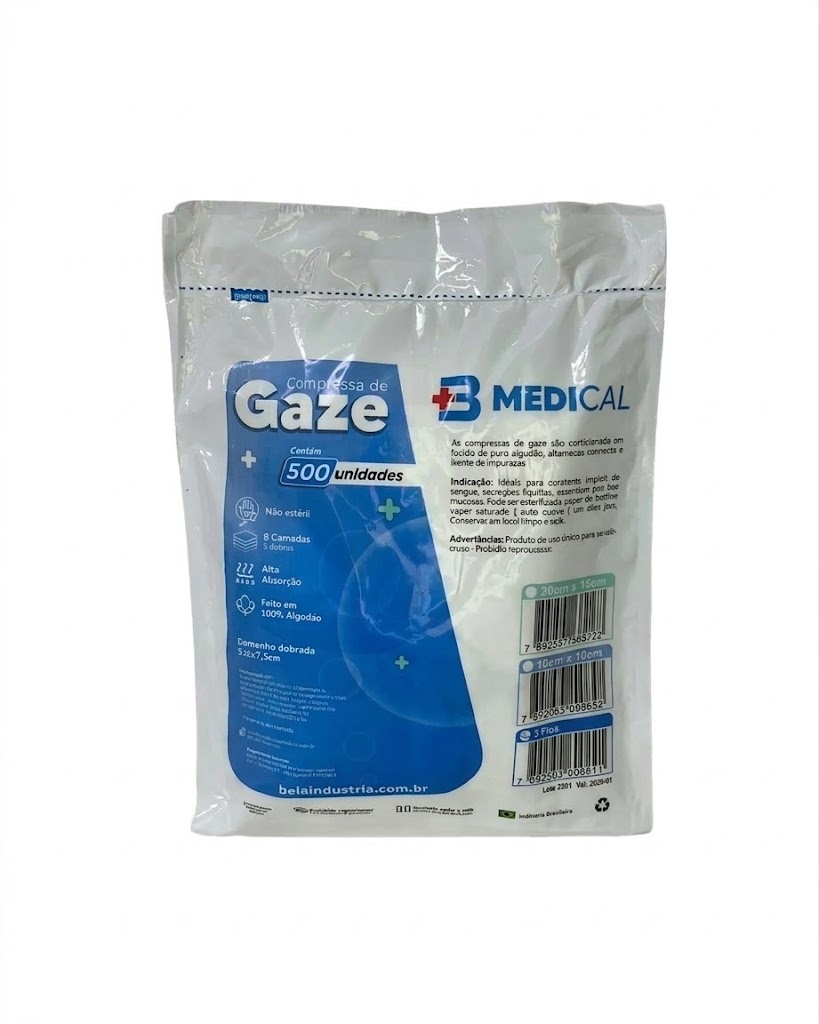 GAZE NAO ESTERIL 100% ALGODAO - 13 FIOS CM²