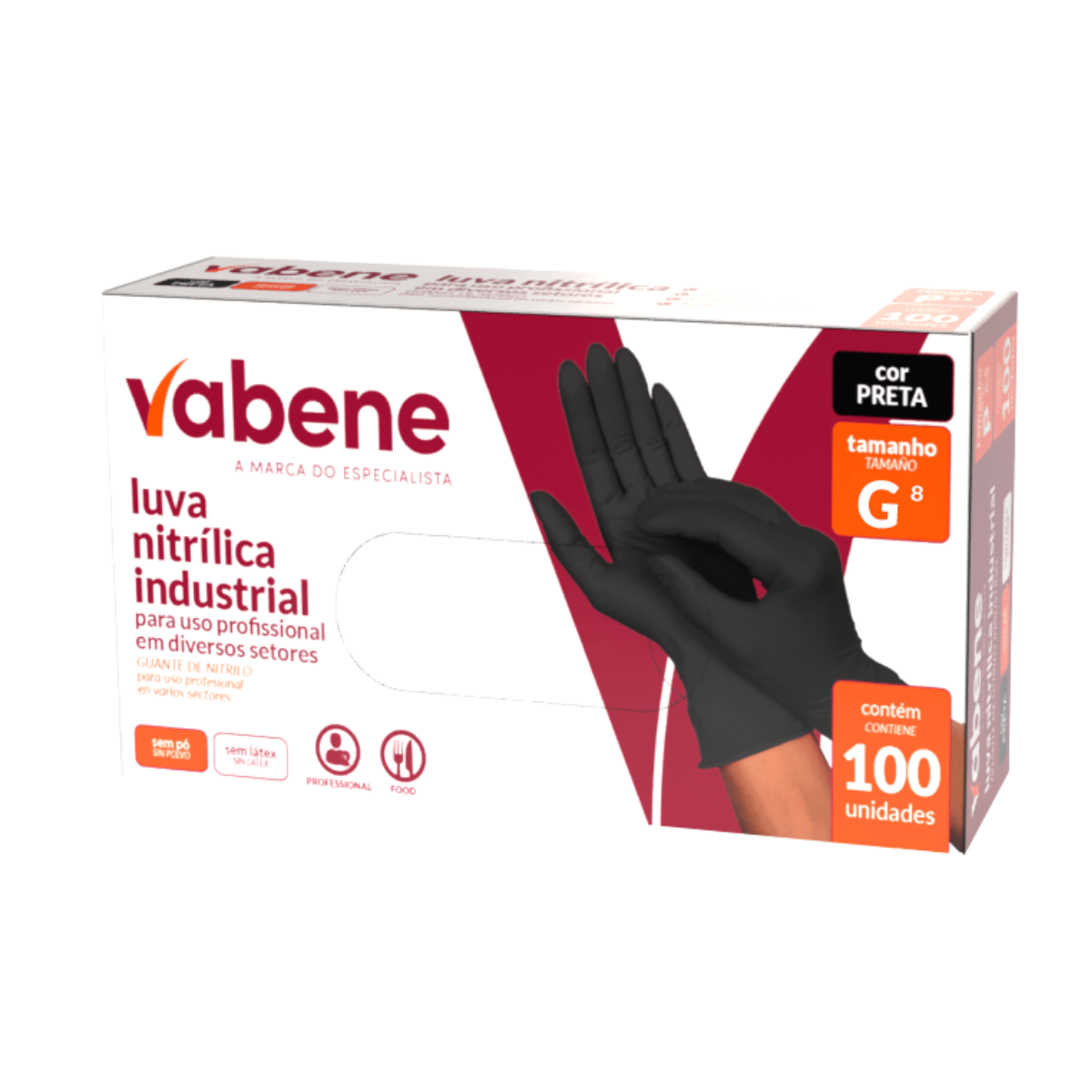 LUVAS NITRÍLICA SEM PÓ BLACK TAMANHO G